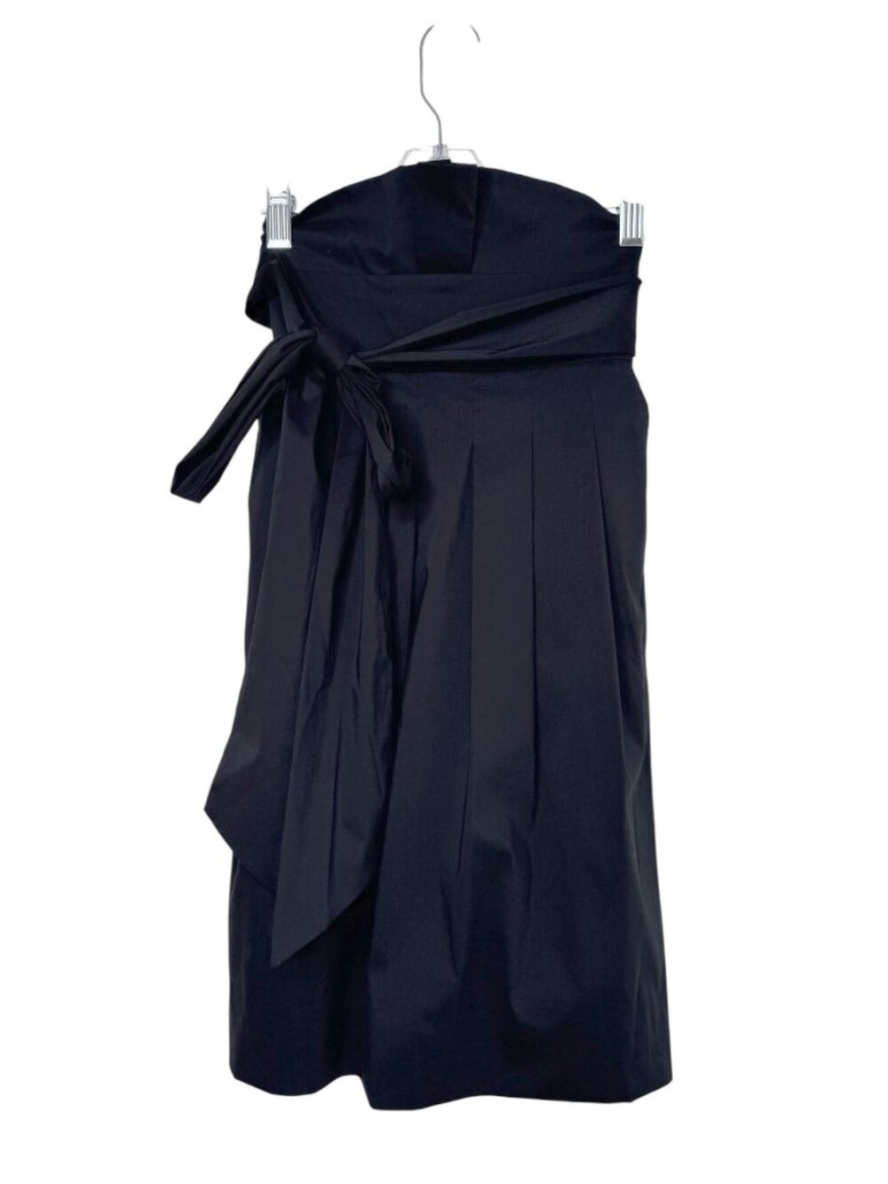 BCBGMAXAZRIA Black Tie Pleated A-Line Skirt